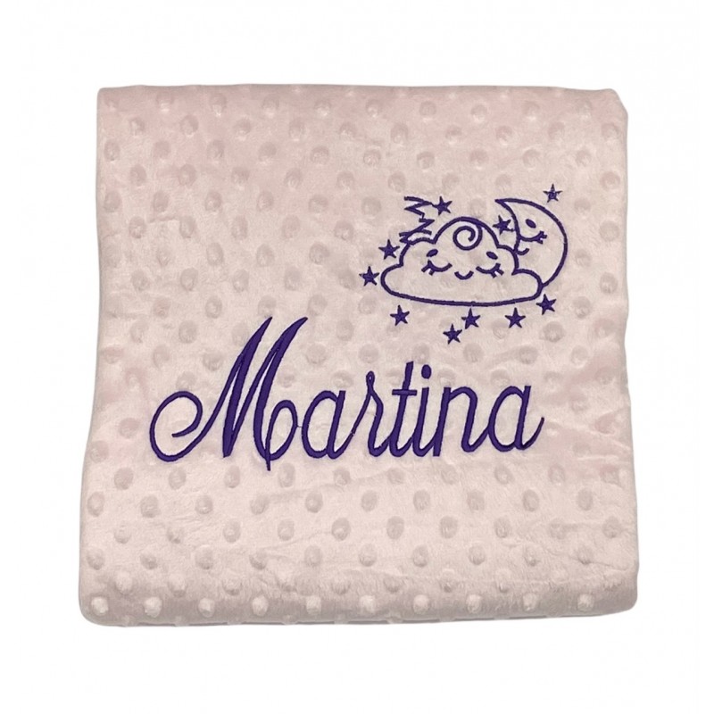 Dots Baby Color ROSA Embroidered Name + Purple Drawing