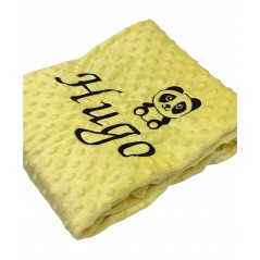 Dots Baby Color AMARILLO Nome ricamato + NEGRO Disegno 2