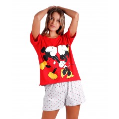 Pijama Verano Mujer DISNEY Color Rojo Algodón