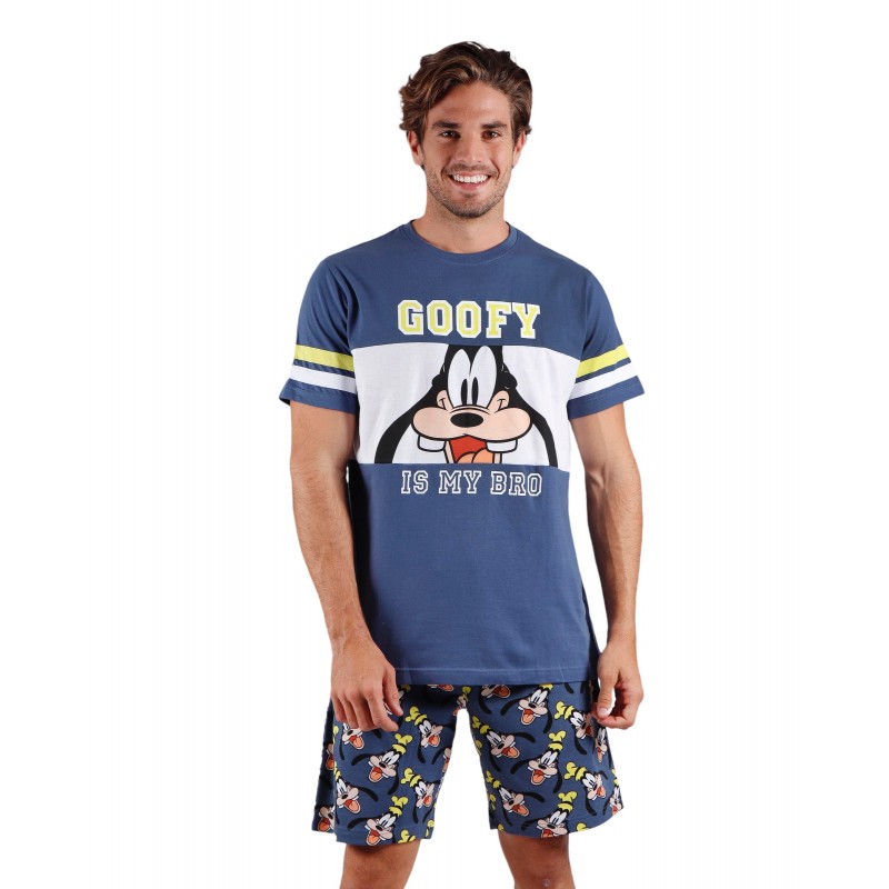 Pajama estate Uomo DISNEY Goofy colore blu cotone