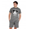 Pijama Verano Hombre DISNEY Mickey Mouse Gris Algodón