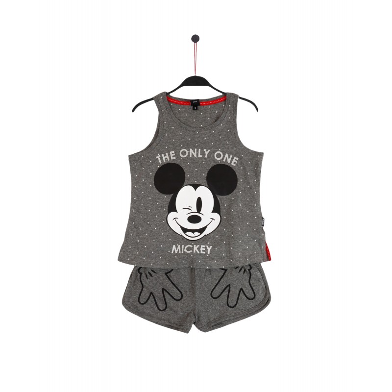 Pijama Verano Niña DISNEY Mickey Mouse Color Gris Algodón