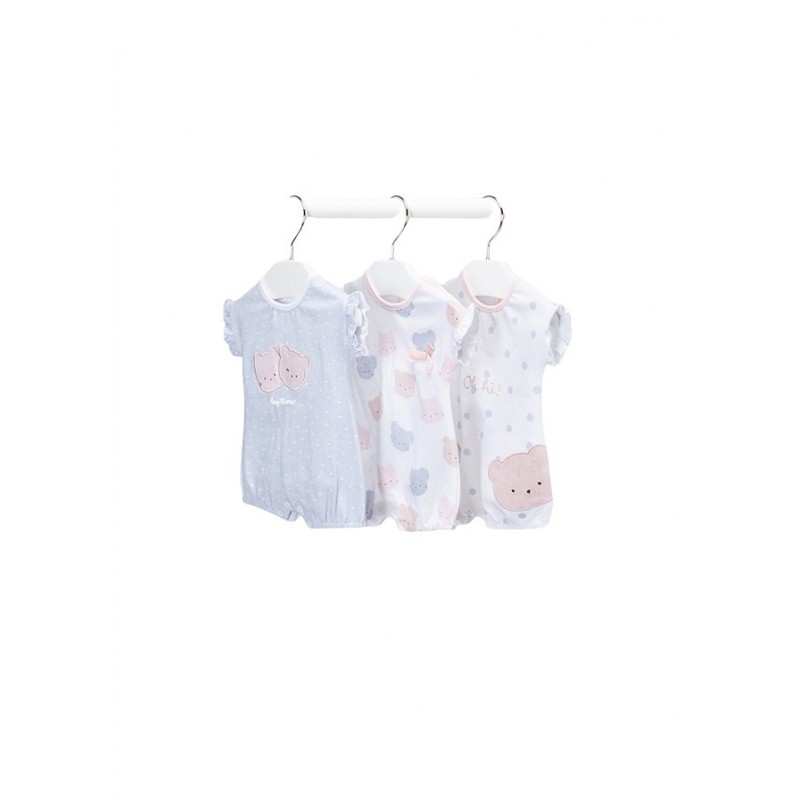 MAYORAL Set 3 nouveaux ECOFRIENDS point pyjamas couleur fille Mist