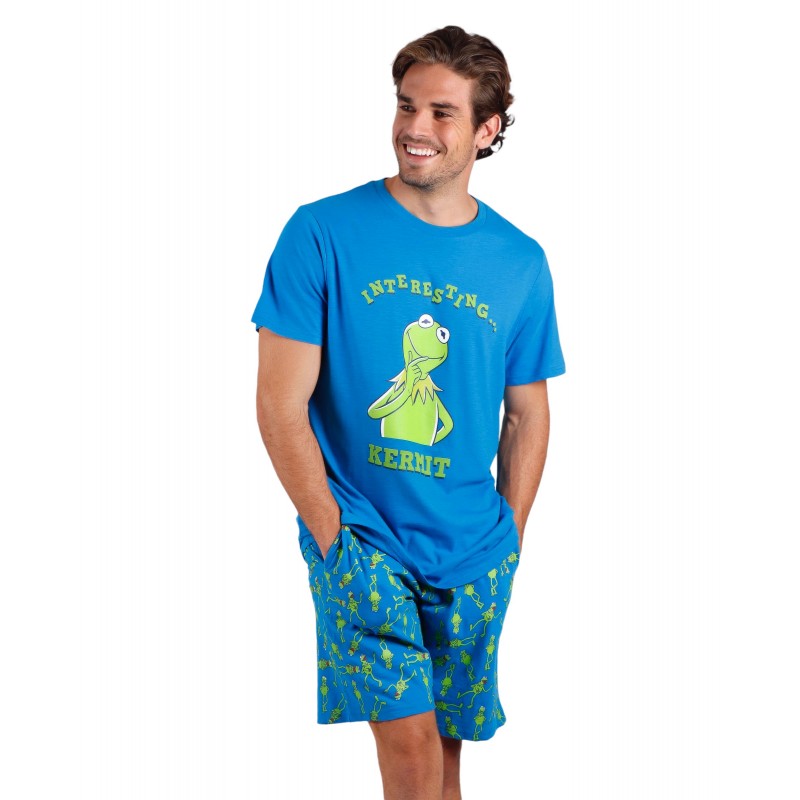 Pajama estate Uomo DISNEY Rana Gustavo Colore Blu Cotone