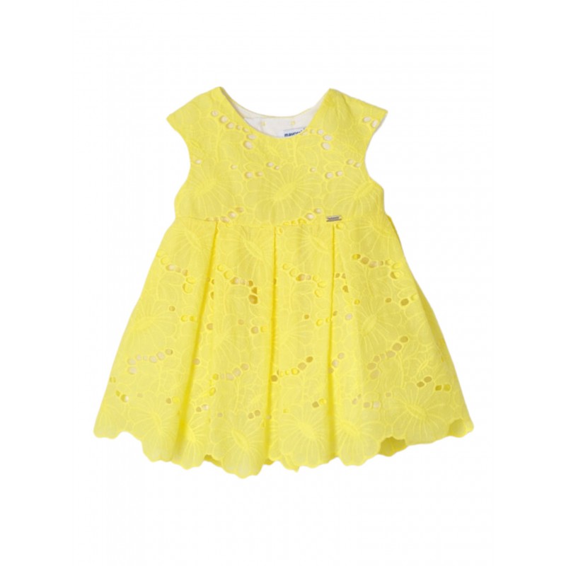 MAYORAL Abito ricamato baby ragazza colore limone