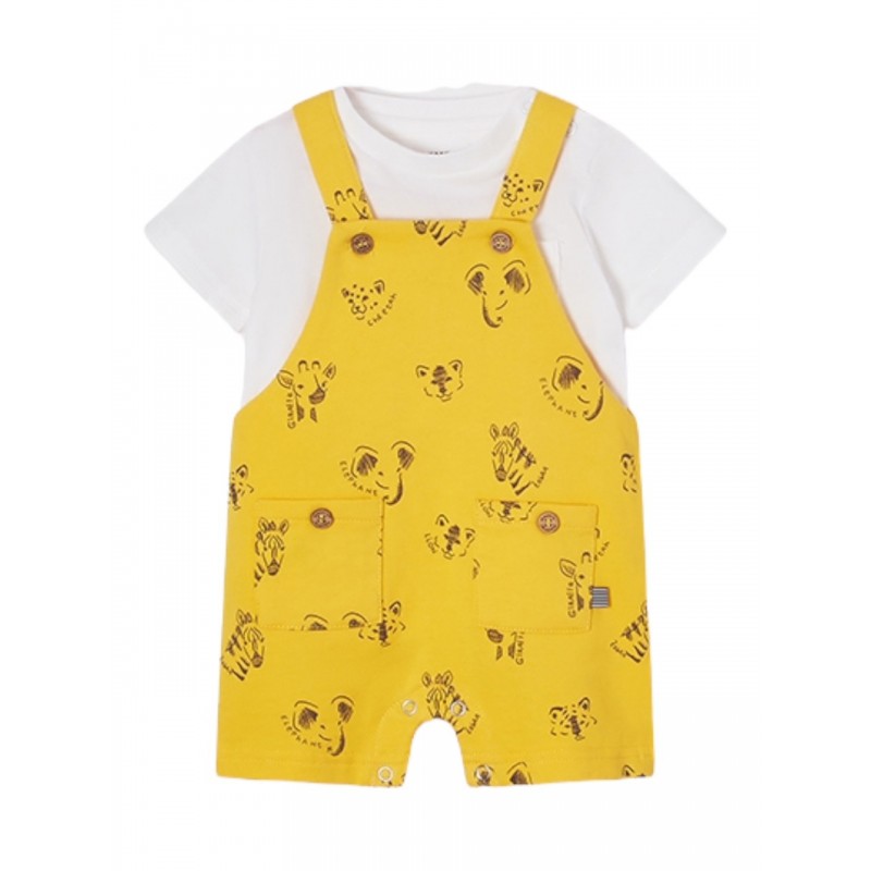 Conjunto peto estampado bebé niño Color Amarillo