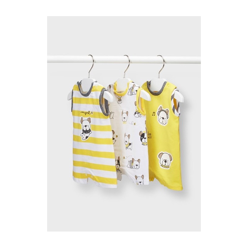 MAYORAL Set 3 petits bébés néonatals ECOFRIENDS jaune