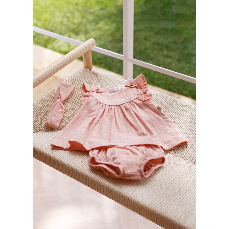 MAYORAL ECOFRIENDS muslin Kleid mit Diadem Baby Nude