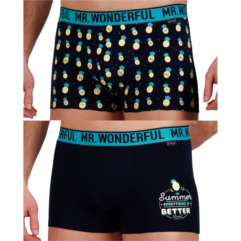 Pack 2 Bóxer Caballero Mr Wonderful "Summer Better" Couleur Marino