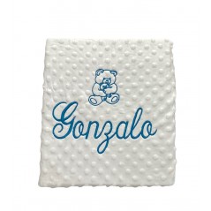 Dots Baby Color BEIGE Nom brodé + Dessin TURQUESA 2