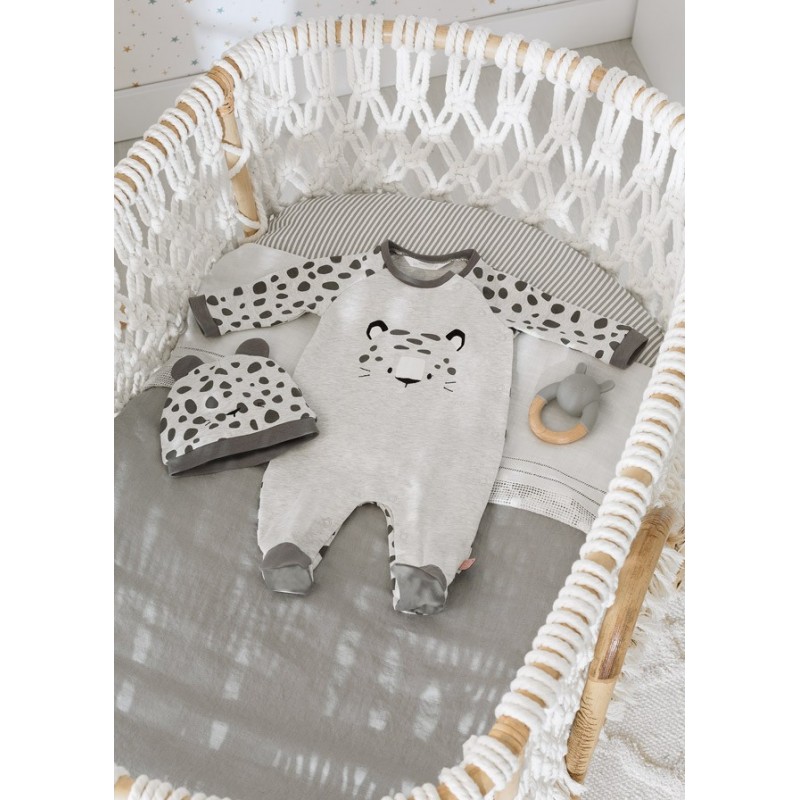 Longue peau avec nouveau-né ECOFRIENDS couleur bébé gris