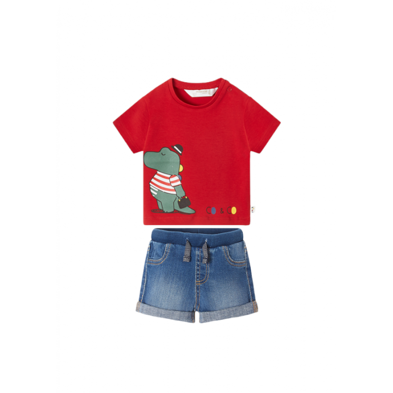 MAYORAL Texan Short Pant Set Rouge Couleur