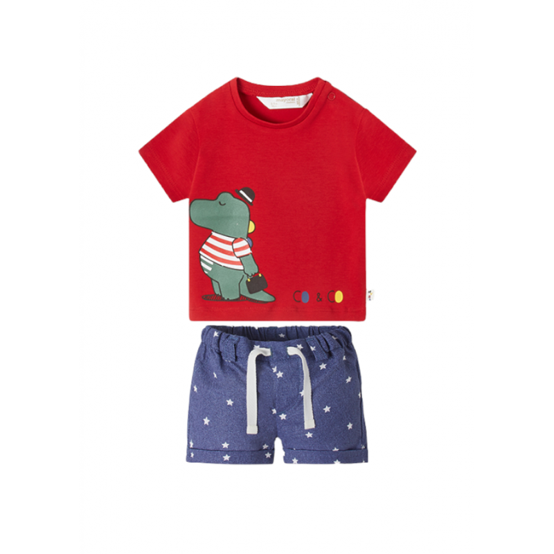 MAYORAL T-shirt e pantalone neonato rosso