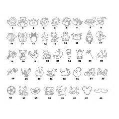 Dots Baby Color AMARILLO Nome ricamato + disegno AZUL ROYAL 2