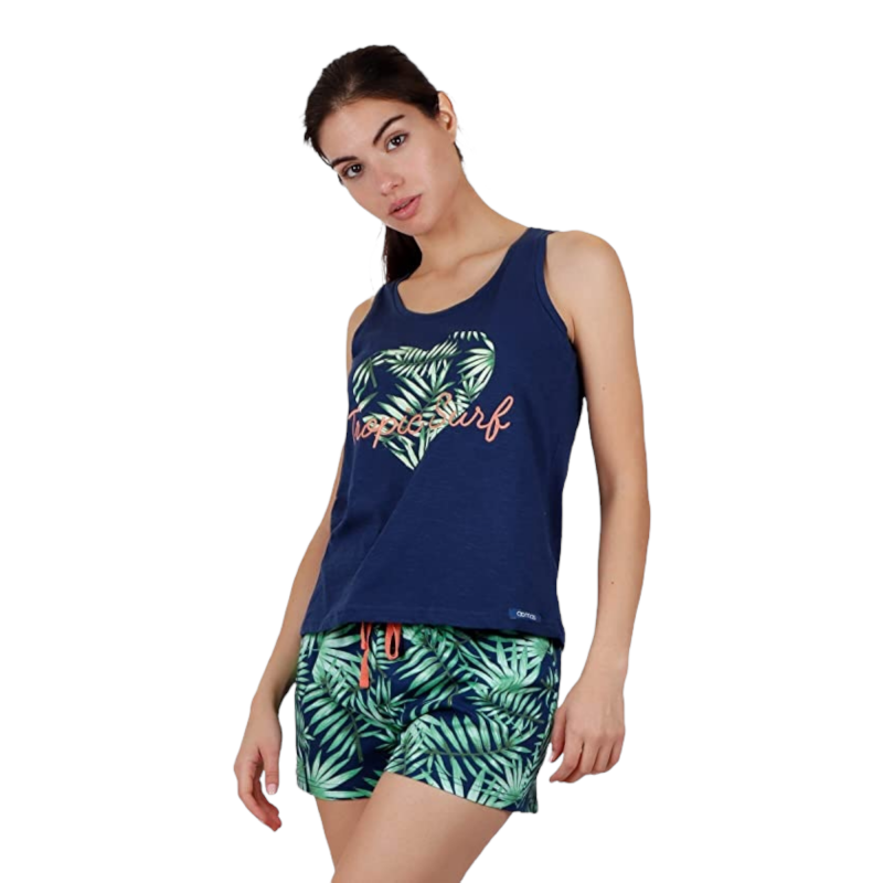 Pajama Sommer Frau ADMAS Tropical Marine Farbe