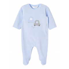 Pack 2 pijamas MAYORAL de punto aterciopelado para recién nacido Color Cielo