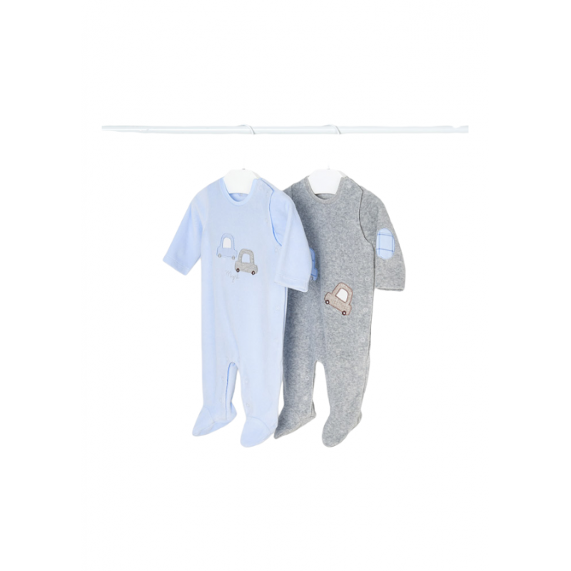 Pack 2 Pyjamas MAYORAL Samt für Baby Himmel