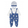 Conjunto pelele peto con gorro para recién nacido ECOFRIENDS Color Azul