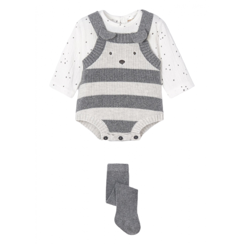 Set peto de tricot MAYORAL pour bébé gris