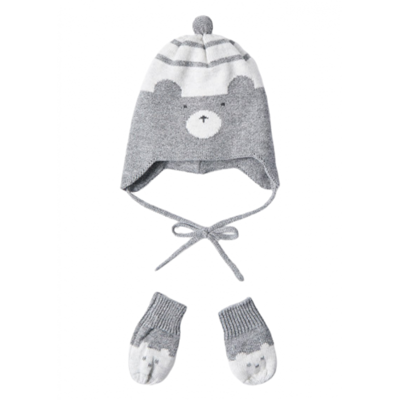 Set hat and handplas MAYORAL for Baby Grey