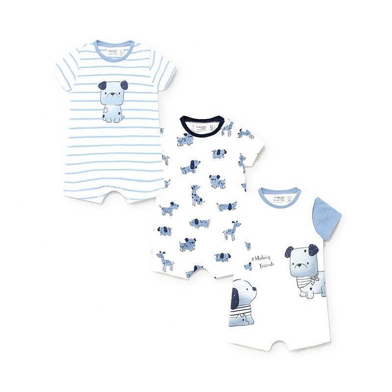 Set 3 Pyjamas courts Summer Baby Baby MAYORAL Couleur SKYWAY