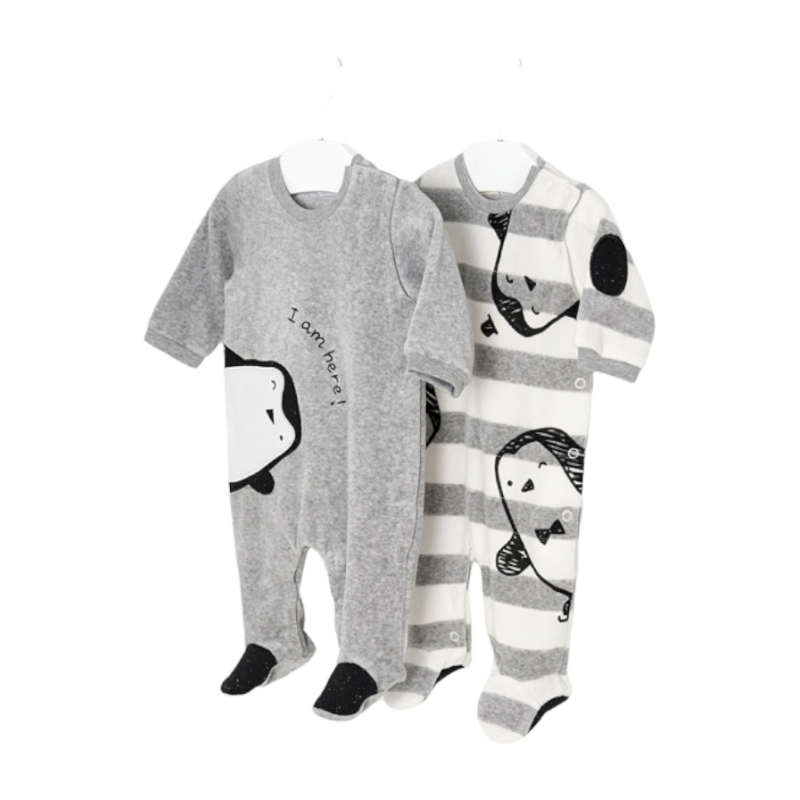 Pack 2 pyjamas velours MAYORAL Couleur gris