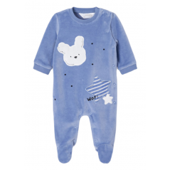 Pack 2 pijamas de punto aterciopelado recién nacido ECOFRIENDS Color Azul