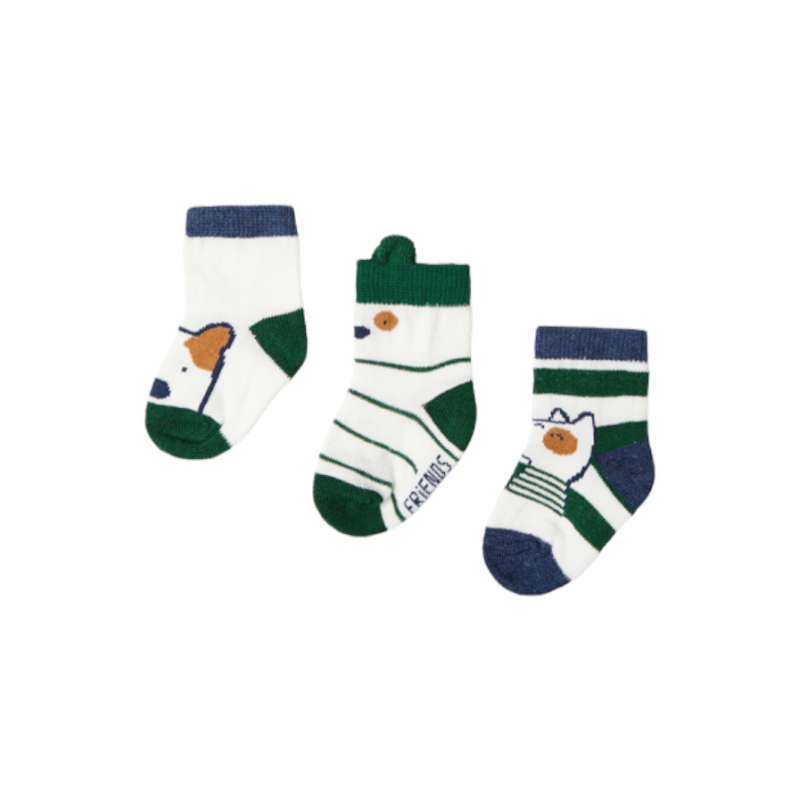 Pack 3 calcetines para recién nacido ECOFRIENDS Color Tortuga