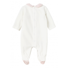 Pijama de punto aterciopelado para recién nacido ECOFRIENDS Color Crudo